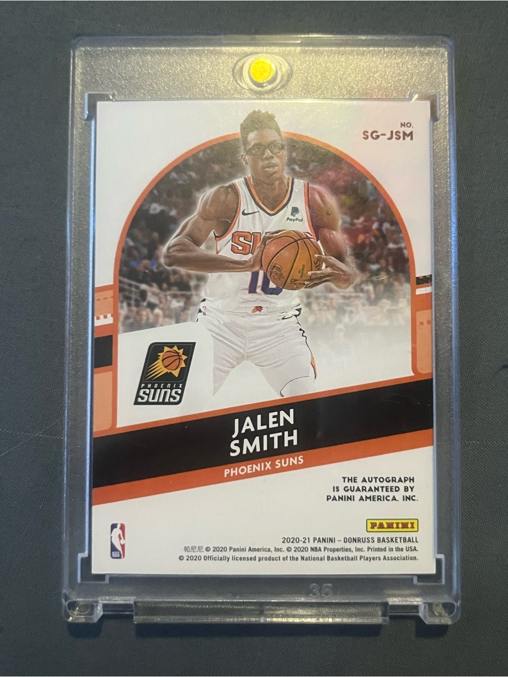 Donruss Rookie Signature Series Card - Jalen Smith Phoenix Suns (White/Orange)
